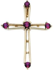 Cross Pendant With Ruby 14K Gold Yellow R80073r