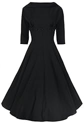 Sexy Elbow Length Sleeves Round Neck Cocktail  Cotton Vintage  Ball Gown Evening Dress/Prom Dress/Wedding Party Dress 