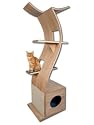 Lotus Cat Tree : Carpet Color BEIGE BERBER : Finish MAHOGANY