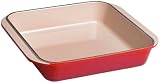 Le Creuset Cerise Red cast roasting dish -Use on hob, grill - oven
