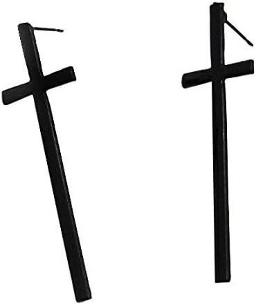 Eyourgifts Fashion Women Retro Vintage Cross Ear Stud Earrings Black