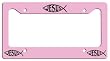 Jesus Fish Licese Plate Frame - Pink/Black