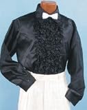 Shirt - Tuxedo, Satin W/ Ruffles