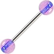 High Ball Blue Stripe Glow-N-Dark Barbell Tongue Ring