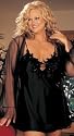 Plus Size Charmuese Chemise with Lace Detailing
