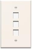 ONQ/ Legrand WP3403LA, One Gang, Three Port Wall Plate. Light Almond