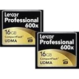 Lexar 16GB, Ultimate Professional-Level, High-Speed Performance UDMA 600x CompactFlash Memory Card, Two-Pack