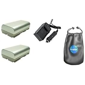 ValuePack (2 Count): Digital Replacement Battery PLUS Mini Battery Travel Charger for Specific Digital Camera and Camcorder Models / Compatible with CANON BP-911, BP-915 Charges with Intelligent Charge Technology - Includes Car Adapter, TWO Batteries and ONE Leatherette Camera / Lens Accessories Pou