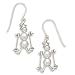 Skiing Snowman Holiday Earrings Sterling Silver and Freshwater Pearl