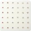 925 Sterling Silver Color Star Nose Studs with Handset Color CZs - Set of 36 - Straight End