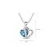Women Girls Lady Heart Crystal Amethyst Pendant Necklace Jewelry