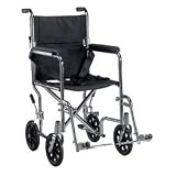 Go-Kart Steel Transport Chair 17 Silver Vein frame with Black upholstery and Removeable Desk/Arm *Free Home Delivery!