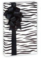 Trendy Boutique Black & White Zebra Striped Gift Wrap Wrapping Paper 16 Foot Roll