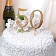 Cathy's Concepts 50th Wedding Anniversary Rhinestone Cake Topper, Gold