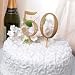 50th Wedding Anniversary Rhinestone Cake Topper in Gold
