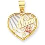 14K Two-tone Mama Heart Charm