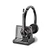 Plantronics SAVI 8200 Series W8220-M Wireless DECT Headset System, Certified for Skype for Business, Black