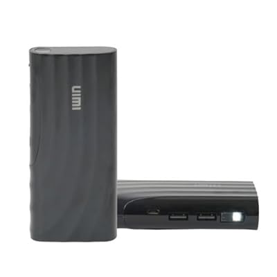 Uimi U4 13000 mAh Li-ions DUAL Output USB ports portable charger with Torch light &amp; indicative LEDs ( Black )