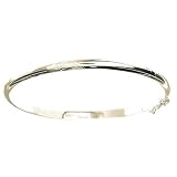 18kt Gold over Sterling Silver Floral Patterned Bangle Bracelet