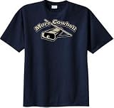 Apparel : MORE COWBELL Funny Drummer Musician Drums T-shirt - Navy Blue Color