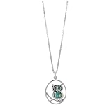Boma Sterling Silver Turquoise Owl Necklace, 16