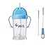 Zoli Bot Straw Sippy Cup 9oz. with Sippy Cup Cleaner - Blue