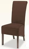 Set of 2 Dark Espresso Brown Bycast Leather Dining Parson Chairs