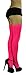 ToBeInStyle Women's Nylon Thigh High Schoolgirl Opaque Stockings (Hot Pink)