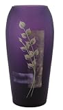 Fenton 11.75" Asian Art on Aubergine Satin Handpainted Vase
