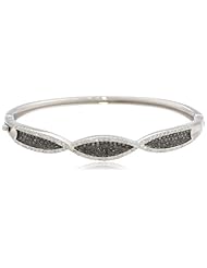 Sterling Silver Black and White Diamond Bangle Bracelet (1.85Cttw, I-J Color, I2-I3 Clarity)