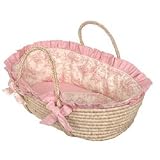 Doll Moses Basket-Color: Toile Pink Doll Moses Basket-Color: Toile Pink