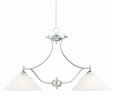 Design House 515569 Ironwood ES 2-Light Island Pendant, 21.5-Inch by 36.5-Inch, Satin Nickel [並行輸入品]