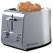 Russell Hobbs 13790 Urban 2 Slice Compact Toaster in brushed satin with wide slots and frozen, cancel and reheat functions