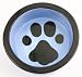 Melia Black Paw On Blue Design Ceramic Dog Bowl-LARGE