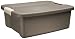 Sterilite 19366406 25-Quart Shelf Tote Driftwood Base and Lid with Platinum Latches, 6-Pack