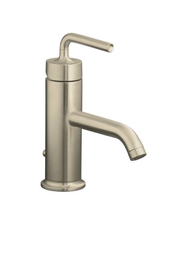 KOHLER K-14402-4A-BN Purist Single Control Lavatory Faucet with Straight Lever Handle, Vibrant Brushed Nickel