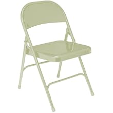 National Public Seating 50 Series All Steel Standard Folding Chair with Double Brace, 480 lbs Capacity, Beige (Carton of 4)