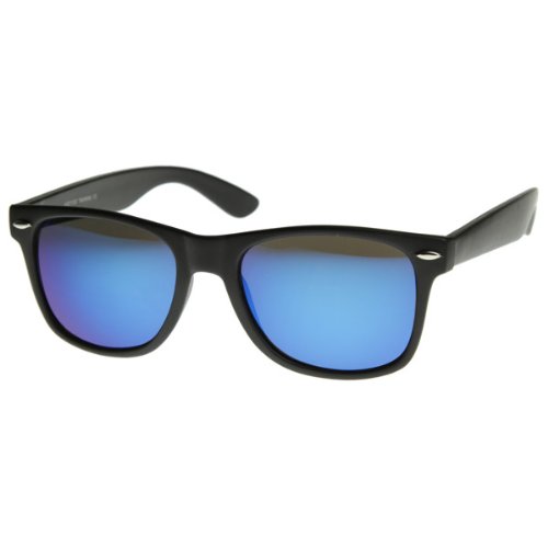 FRAMEWORK Flat Matte Reflective Revo Color Lens Large Wayfarers Style Sunglasses