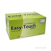 EasyTouch Insulin Syringe 29 Gauge, 1cc, 1/2", 100 Count