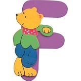 Wooden teddy bear alphabet letter F