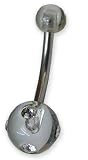 Clear Stone Atom Navel Barbell