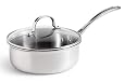 Calphalon Triply Stainless 2-1/2-Quart Shallow Saucepan with Glass Lid