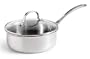 Calphalon Triply Stainless 2-1/2-Quart Shallow Saucepan with Glass Lid