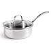 Calphalon Triply Stainless 2-1/2-Quart Shallow Saucepan with Glass Lid