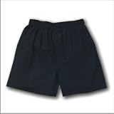Classic Black Unisex Cotton Boxers Boxer Shorts Havy Weight False Fly and longer out-seam 5 Adult Sizes