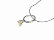 Sterling Silver CZ November Birthstone Ring Necklace with 18" Figaro Chain