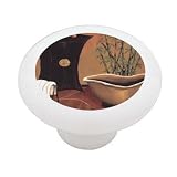 Asian Bath Decorative High Gloss Ceramic Drawer Knob