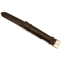 Leather Watch Band Black Crocodile Grain 18mm XL Part