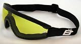 Birdz Eyewear the Wing - Yellow Lens Sky Dive Skydiving Goggles with Padding