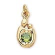 14K Yellow Gold Mother and Child August Birthstone Charm Pendant